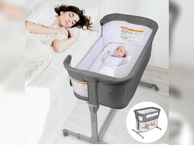 Lot 96-173260 - 3 in 1 Baby Bassinet, Bedside Sleeper, &amp; Playpen, Easy Folding Portable Crib (Grey)
New
MSRP $16...
