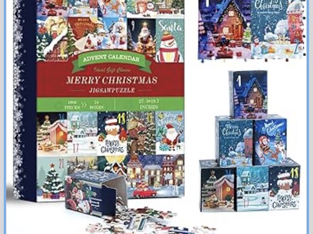 Lot 96-198685 - Advent Calendar Christmas Jigsaw Puzzles -All in one with 1008 Pieces Santa Claus Puzzle 24 Days Chr...