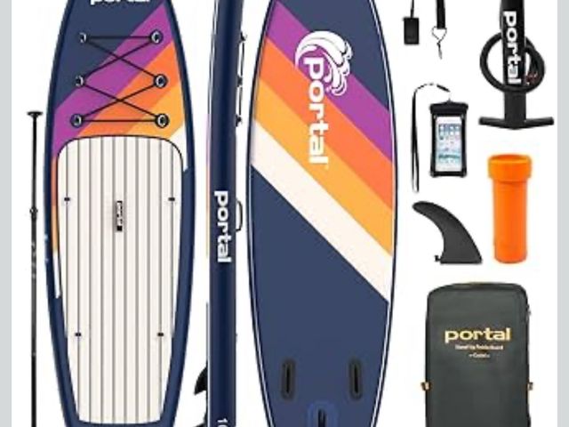 Lot 96-172787 - PORTAL SUP Inflatable Paddle Board for Adults 10'6'' Stand Up Paddleboard,Non-Slip Deck Blow up Padd...