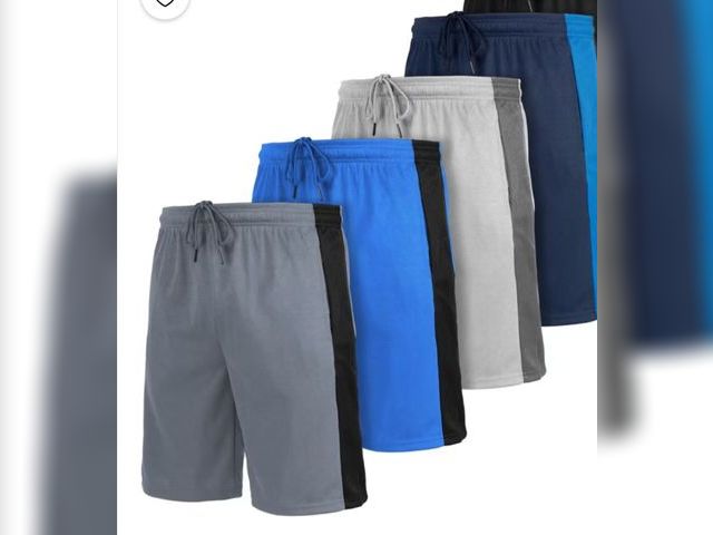 Lot 96-232491 - 4 Pack XL Men's Dry-Fit Active Athletic Shorts Basketball Running Gym Workout with Two Side Pockets ...