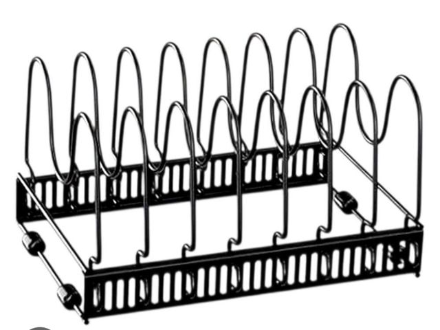 Lot 96-230622 - Laliaen Black Adjustable Kitchen Rack Pot Rack New
