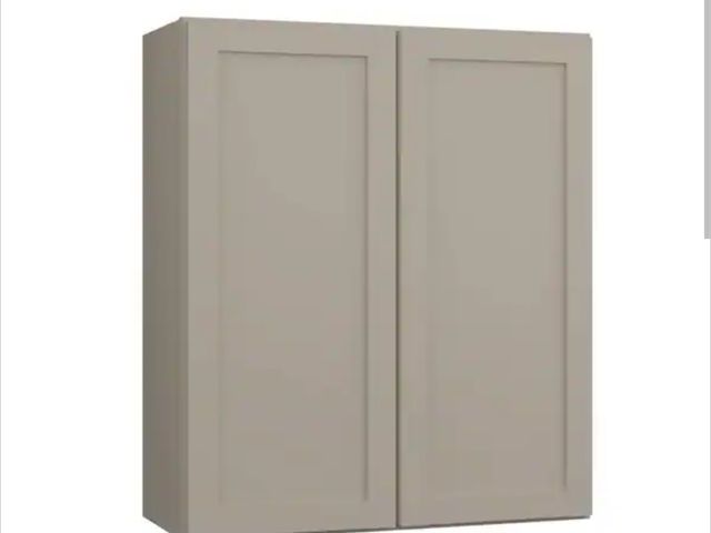 Lot 96-166574 - Hampton Bay Courtland 30 in. W x 12 in. D x 36 in. H Assembled Shaker Wall Kitchen Cabinet in Sterli...