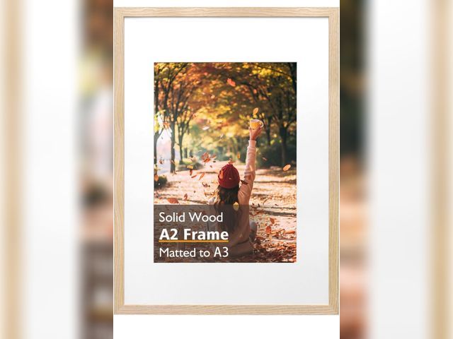 Lot 96-170355 - KINLINK A2 Picture Frame, Natural Solid Wood Frame with Acrylic Plexiglass 16.5 x 23.5 Frame for Pic...