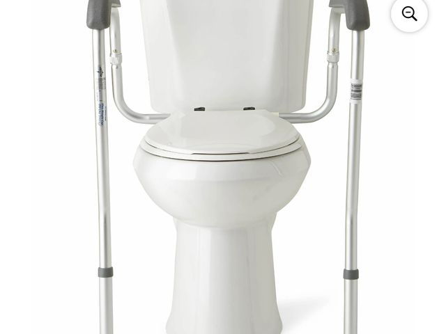 Lot 96-164332 - Medline Toilet Safety Rails, Height Adjustable Toilet Frame, 250 lb. Weight Capacity New
