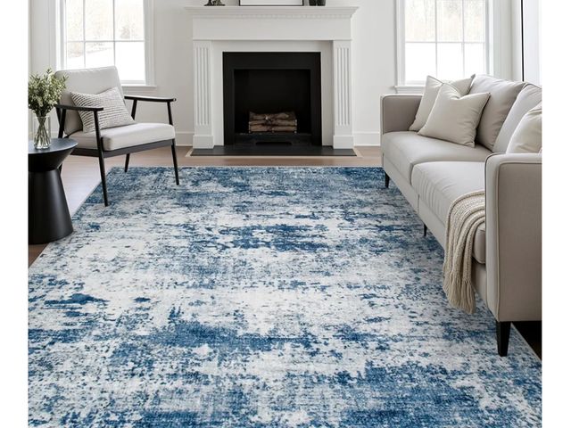Lot 96-169712 - Area Rug Living Room Rug: Washable Modern Abstract Soft Thin Rug Indoor Floor No Slip Stain Resistan...