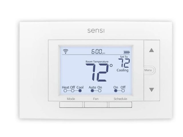 Lot 96-198747 - Copeland
Sensi Smart Thermostat, Wi-Fi
7-day Programmable No C-Wire Required for Most Systems
New
MS...