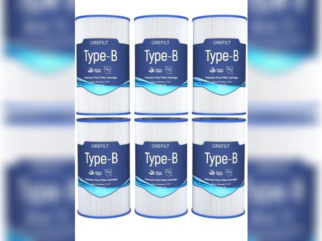 Lot 96-163943 - 6-Pack Type B Pool Filter Cartridges, Compatible with Intex 29005E, Suitable for 2500 GPH Filter Pum...