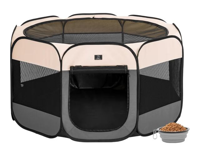 Lot 96-176320 - A4Pet Dog Playpen Indoor, 49” Portable Playpen with Bowl, Suitable for Puppies, Kittens, and Small A...