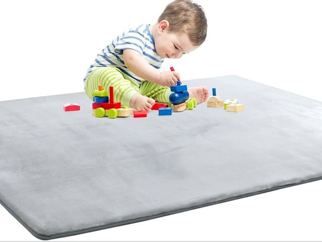 Lot 96-188776 - BALAPET Thick Memory Foam 50x50 Play Mat for Playpen, Super Soft Velvet Portable Baby Playpen Mat fo...