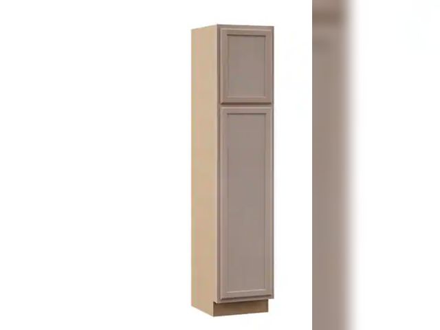 Lot 96-173813 - Hampton Bay
18 in. W x 24 in. D x 84 in. H Assembled Pantry Kitchen Cabinet in Unfinished with Reces...