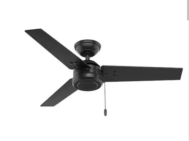 Lot 96-163656 - Hunter Cassius 44 in. Indoor/Outdoor Matte Black Ceiling Fan For Patios or Bedrooms New