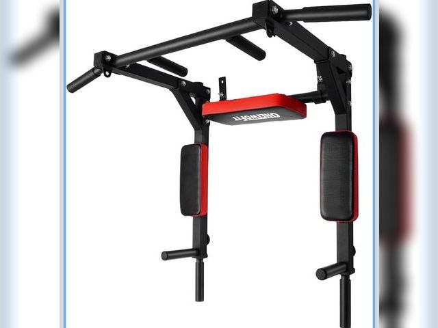 Lot 96-177098 - OneTwoFit Multifunctional Wall Mounted Pull Up Bar Chin Up bar Dip Station for Indoor Home Gym Worko...