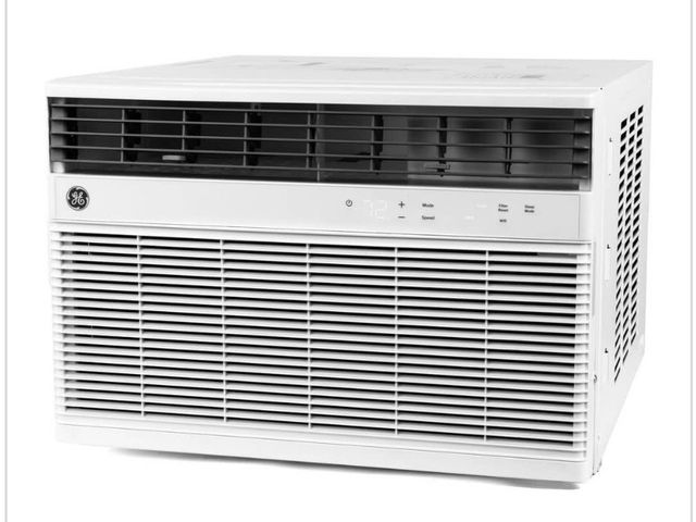 Lot 96-227407 - GE
18,000 BTU 208/230 Volt
Window Air Conditioner Cools up to 1,000 sq. ft. with Heater, Remote in W...