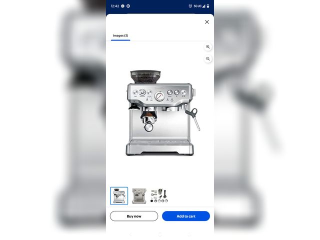 Lot 96-188204 - Breville BES870XL the Barista Express - Coffee machine with cappuccinatore - 15 bar - stainless stee...