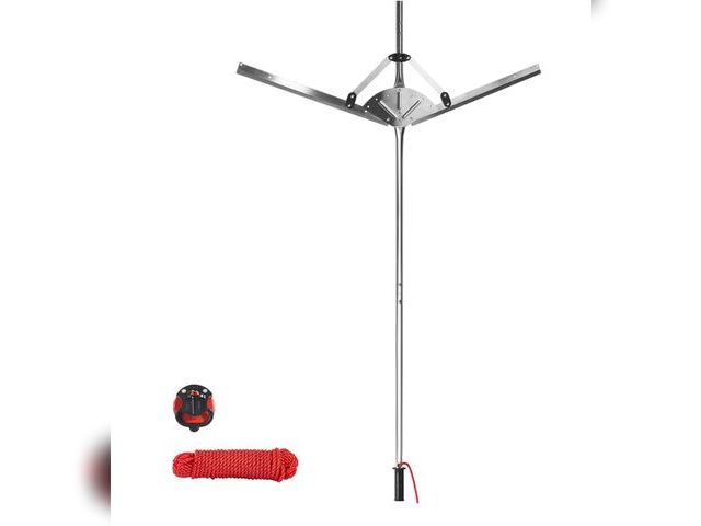 Lot 96-163790 - Adjustable Lake Weed Cutter &amp; Pond Rake | V-Shaped Heavy Duty Stainless Steel Blades | 30ft Rein...