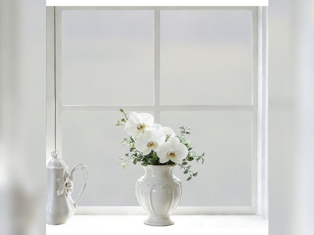 Lot 96-221788 - Window Privacy Film, Frosted Glass Window Film, Sun &amp; Heat Blocking Decorative Static Cling Tint...