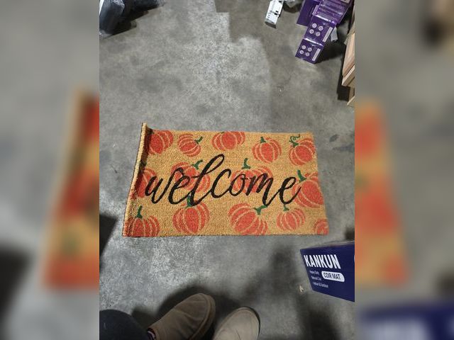 Lot 96-194383 - KANKUN Coco Coir Door Mat with Heavy Duty Backing, Welcome Doormat (17" x 30"), Doormat Entrance (Ha...