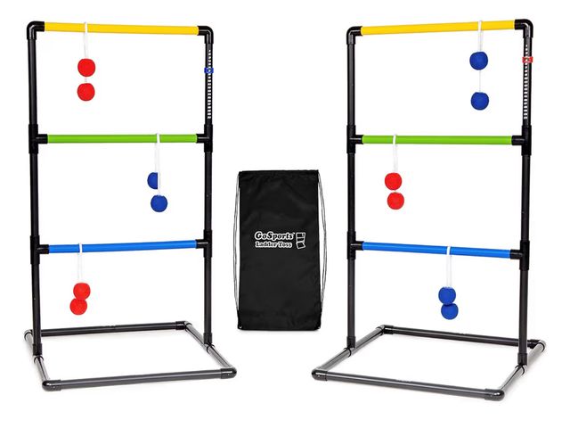 Lot 96-186649 - GoSports Ladder Toss Game Set - Perfect Holiday Gift for Kids and Family. Includes 6 Soft Rubber Bol...