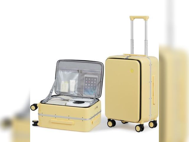 Lot 96-190605 - mixi 20 Inch Carry On Luggage 22x14x9 Airline Approved PC Hard Shell Suitcase Top Opening Aluminum F...