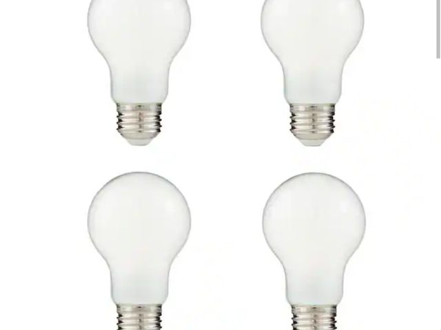 Lot 96-180316 - EcoSmart 100-Watt Equivalent A19 Frosted Glass Energy Star Dimmable E26 Base LED Light Bulb True Whi...