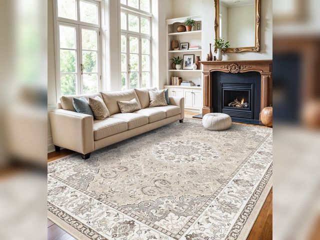 Lot 96-209926 - Washable Large 9x12 Area Rug - Living Room Oriental Non Slip Soft Rugs Indoor Low Pile Stain Resista...