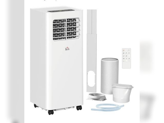 Lot 96-160376 - HOMCOM 8000 BTU Portable Air Conditioner for Rooms Up to 345 Sq. Ft., 3-in-1 AC Unit with Dehumidifi...
