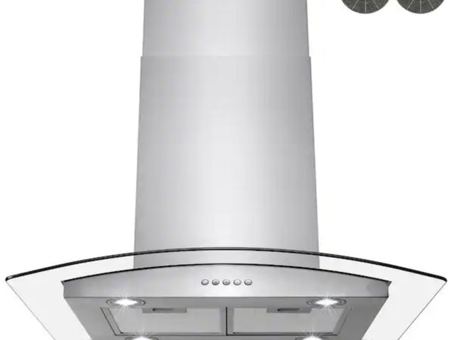 Lot 96-182012 - Golden Vantage
30 in. Convertible Kitchen Island Mount Range Hood in Stainless Steel with Tempered G...