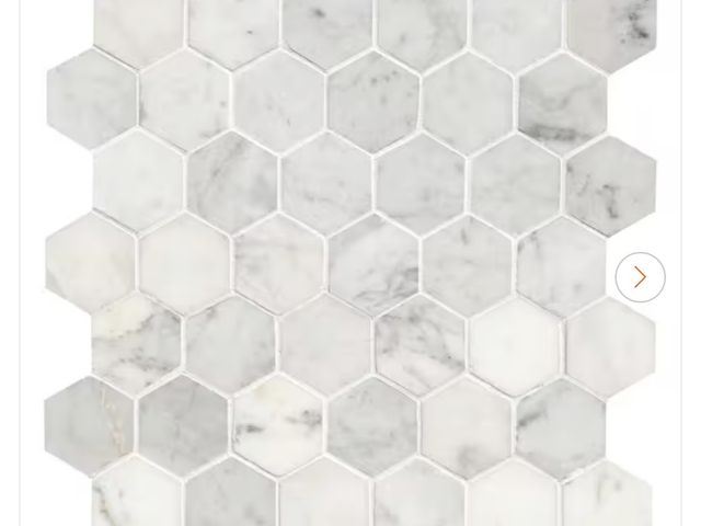 Lot 96-224819 - case of 10 MSI
Carrara White Hexagon 12 in. x 12 in. x 10 mm Polished Marble Mesh-Mounted Mosaic Flo...