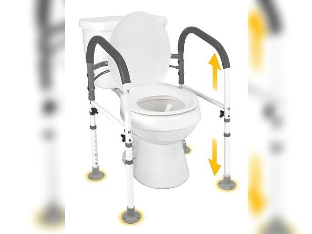 Lot 96-168243 - FSA/HSA Eligible Toilet Safety Rails, Vaunn Deluxe Adjustable and Foldable Toilet Safety Frame, Bath...