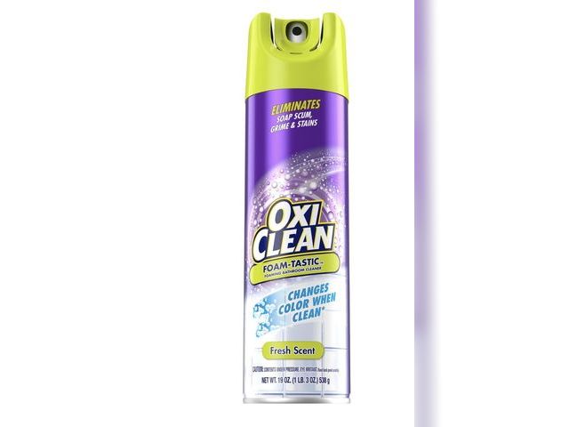 Lot 96-182244 - OxiClean Foam-Tastic Foaming Bathroom Cleaner, Removes Soap Scum, Grime &amp; Stains, Fresh Scent, 1...