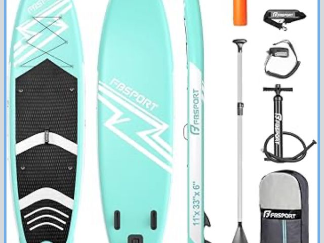 Lot 96-180869 - FBSPORT 11' Premium Stand Up Paddle Board, Yoga Board with Durable SUP Accessories &amp; Carry Bag |...