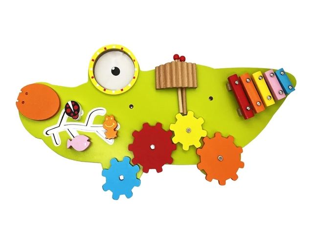 Lot 96-163053 - Crocodile Activity Wall Panels - Toddler Learning Activity Center - Easy-to-Install Wall-Mounted Int...