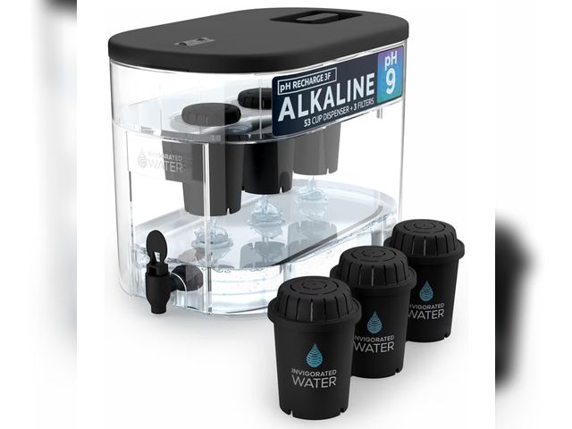 Lot 96-180553 - Invigorated Water - Alkaline Countertop Water Filter Dispenser, Large 52-Cup Capacity, Mineralized A...