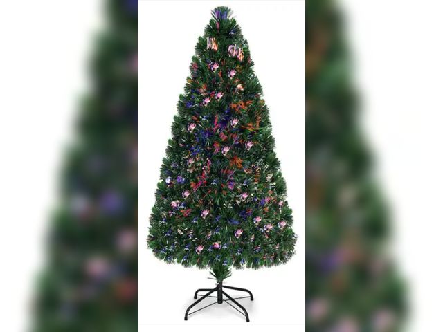 Lot 96-192206 - Costway
5 ft. Pre-Lit Fiber Optic Artificial PVC Christmas Tree with Metal Stand Holiday
Open box 
A...