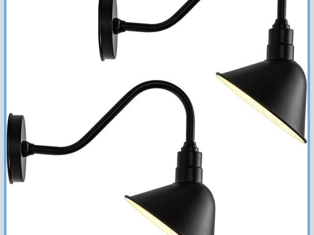 Lot 96-187452 - 8" Barn Gooseneck Light Fixture with Extended Arm - Vintage Outdoor Sign Light for Dining Room, Shop...