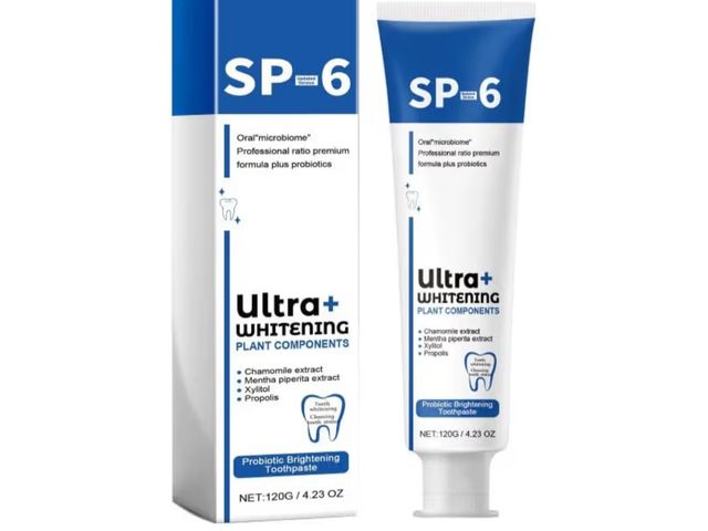 Lot 96-177975 - 4 Pack of SP-6 Probiotics Whitening Toothpaste – Enamel Safe Formula for Sensitive Teeth and Gum Hea...