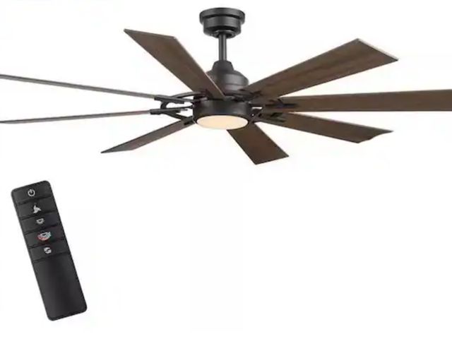 Lot 96-172741 - Home Decorators Collection
Makenna 60 in. Indoor/Outdoor Matte Black Ceiling Fan with Integrated LED...