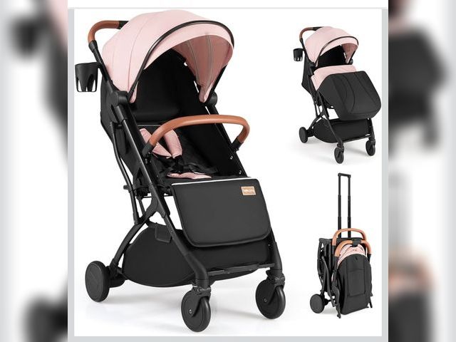 Lot 96-226049 - BABY JOY Lightweight Stroller, Compact Travel Stroller with One-Hand Fold, Adjustable Backrest, Cano...
