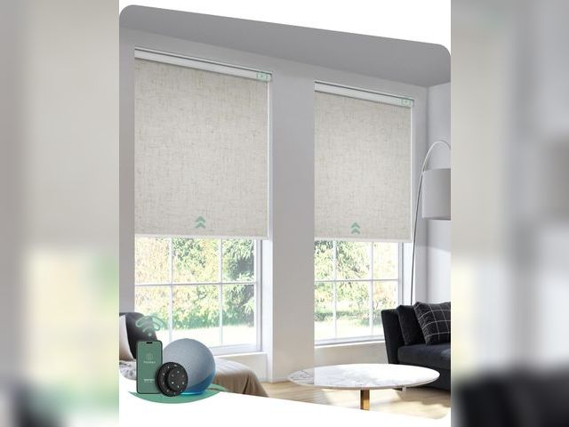 Lot 96-164428 - Yoolax Motorized Blinds with Remote, Blackout Smart Blinds for Windows Motorized Roller Shades, Auto...