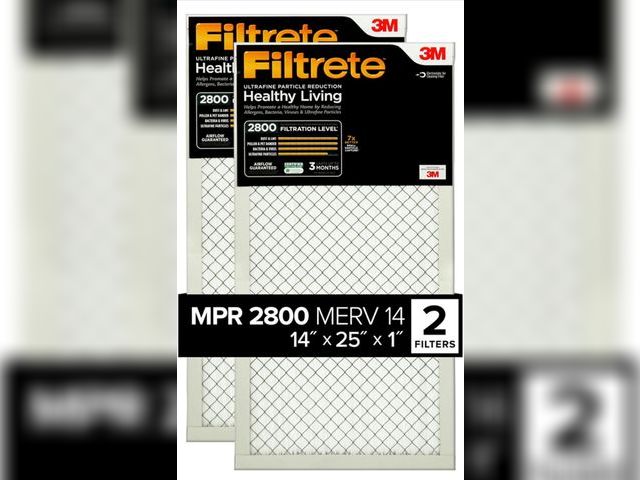 Lot 96-173736 - Filtrete 14x25x1 Air Filter, MPR 2800, MERV 14, Healthy Living Ultrafine Particle Reduction 3-Month ...