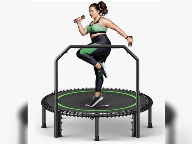 Lot 96-179542 - BCAN 48" Mini Rebounder Trampoline for Adults with Bar, 550LBS Fitness Trampoline with Bungees
MSRP ...