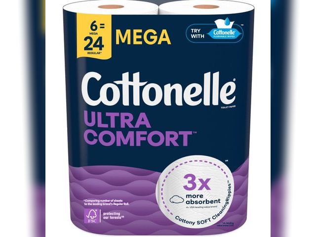 Lot 96-165949 - Cottonelle Ultra Comfort Toilet Paper, Soft Toilet Tissue, 6 Mega Rolls

New