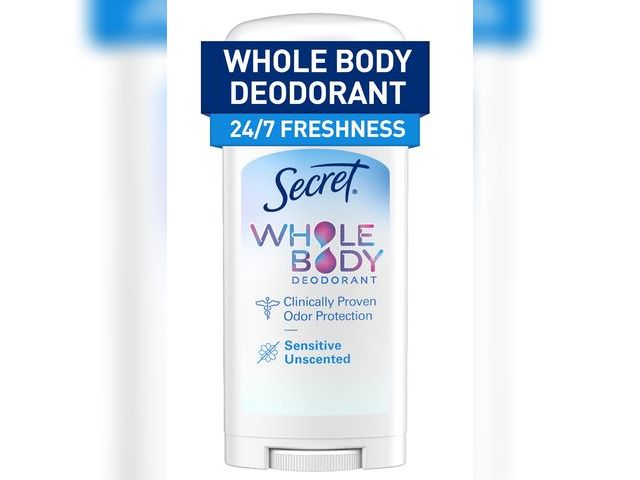 Lot 96-165566 - Secret Whole Body Stick Aluminum Free Deodorant for Women Unscented 2.6oz

New