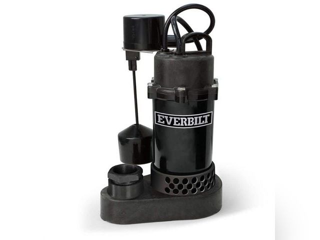 Lot 96-222315 - Everbilt 1/4 HP Aluminum Submersible Sump Pump Vertical Switch

Appears lightly used