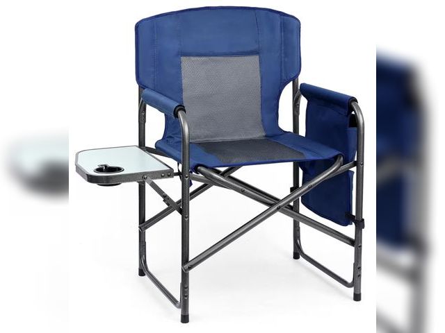 Lot 96-179579 - Directors Chair, Camping Chairs for Adults, Lawn Chairs
Heavy Duty Side Table, with Side Pockets, Ca...