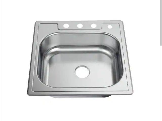 Lot 96-191428 - Glacier Bay 
25 in. Drop in Single Bowl 20-Gauge Stainless Steel Kitchen Sink New MSRP $119