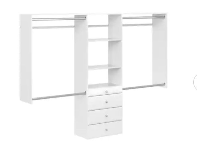 Lot 96-145102 - Believed to Be Closet Evolution Ultimate 60 in. W - 96 in. W Tower Wall Mount 6-Shelf Wood Closet Sy...