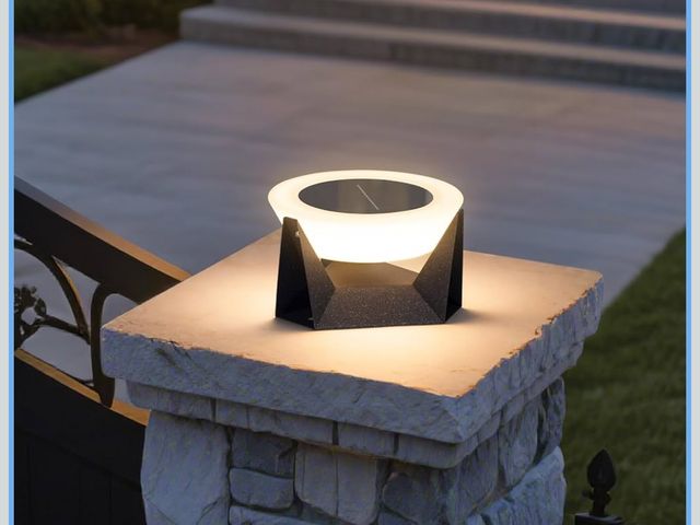 Lot 96-176060 - Solar Post Lights, 7.1" Outdoor Pillar Light Solar Powered, Modern Fence Deck Cap Lamp Fixture, Wate...