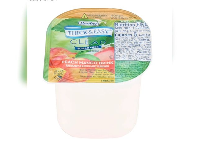 Lot 96-173816 - Hormel Thick &amp; Easy® Sugar Free Peach Mango Honey Consistency 4 ounce Case of 24
Exp Feb 25, 202...