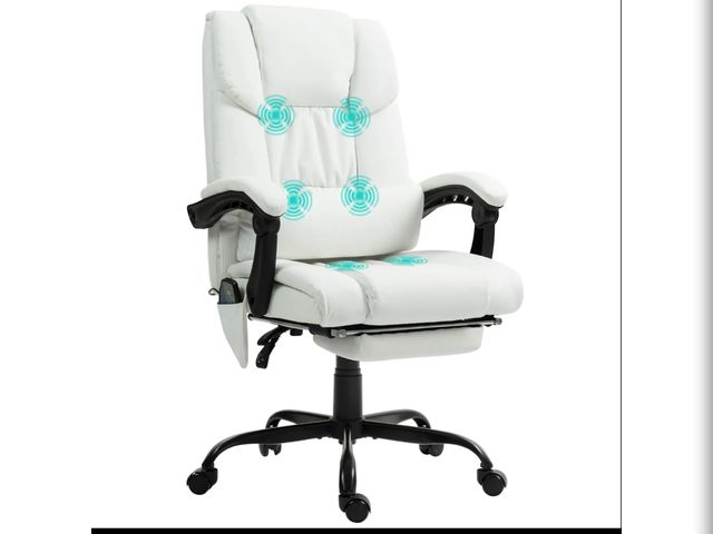 Lot 96-159648 - Vinsetto Massage Office Chair with 6 Vibrating Points, High Back Reclining Office Chair with Footres...